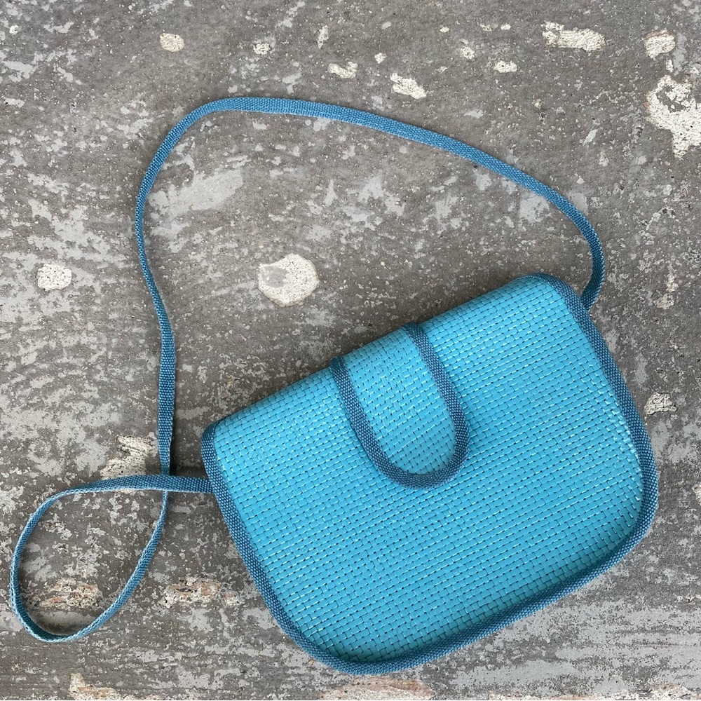 Woven Blue Cross Body Purse